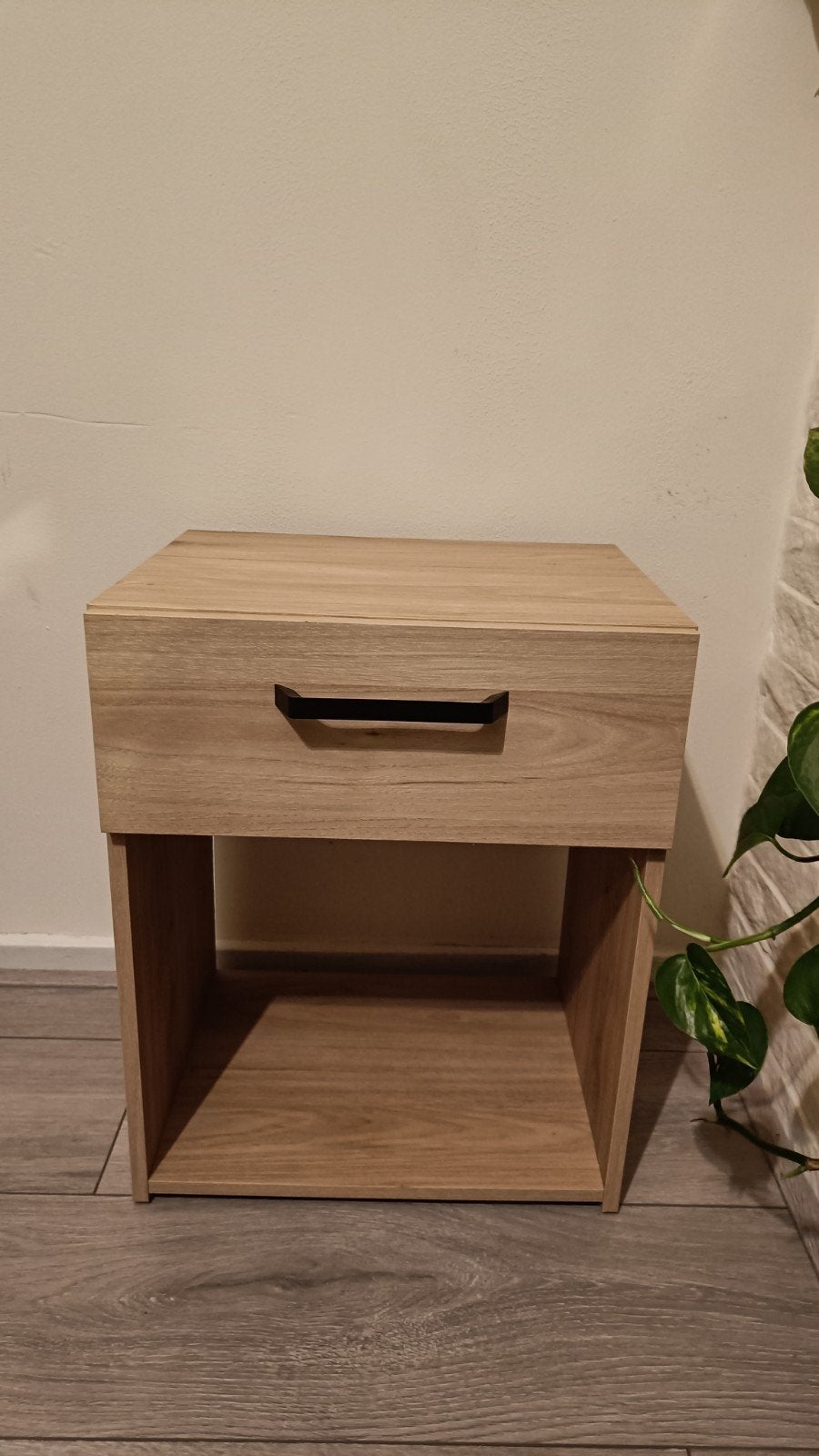 Nachtkastje met lade en open vak, Ophalen, Minder dan 45 cm, Minder dan 55 cm