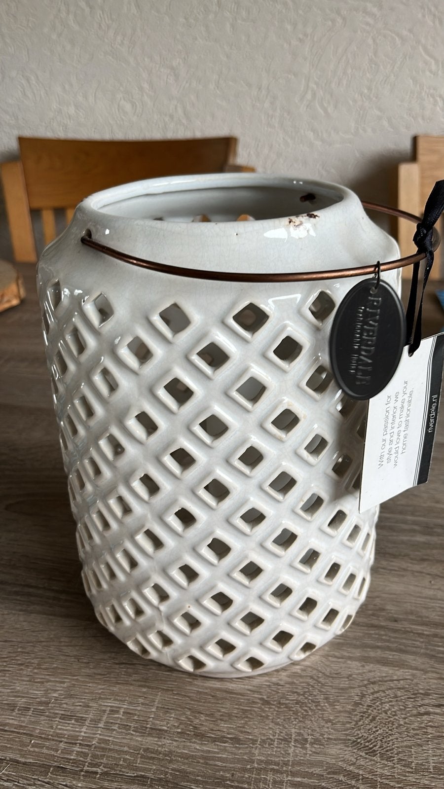 Riverdale Lantaarn/Vaas - Nieuw met label, Nieuw, Ophalen of Verzenden, Modern, Wit