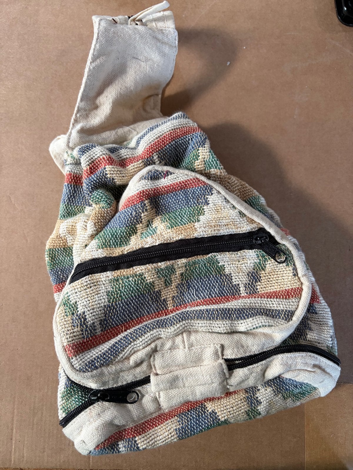 Unieke Hippie Rugzak - vintage, Overige merken, Gebruikt, Ophalen of Verzenden, Minder dan 25 cm
