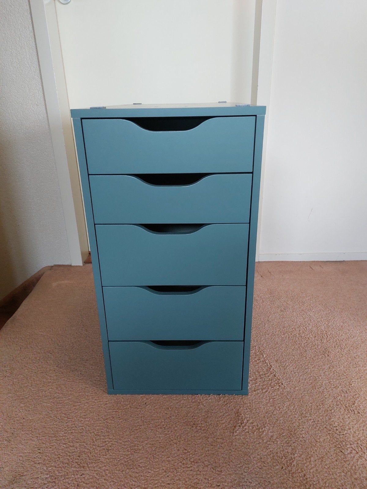 IKEA Alex ladeblok met 5 lades - Groenblauw, Minder dan 50 cm, Gebruikt, Modern, functioneel, 5 laden of meer