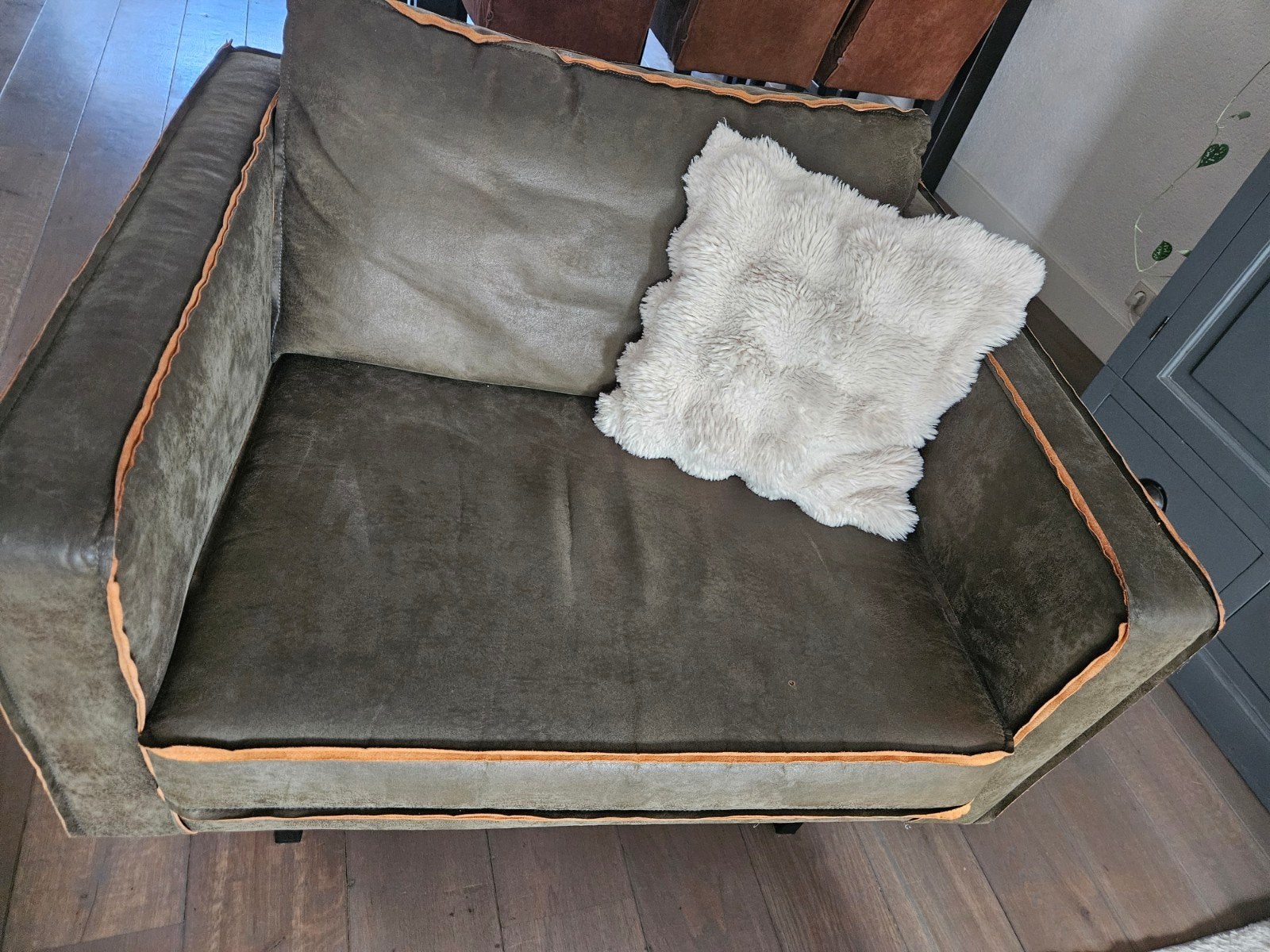 Be Pure Living fauteuil, loveseat., Ophalen, Gebruikt, 75 tot 100 cm, Leer