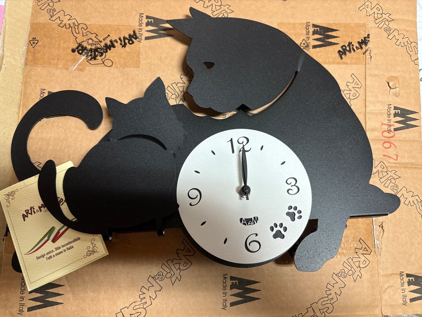 Arti & Mestieri Katten Wandklok - Nieuw, Ophalen, Nieuw, Wandklok