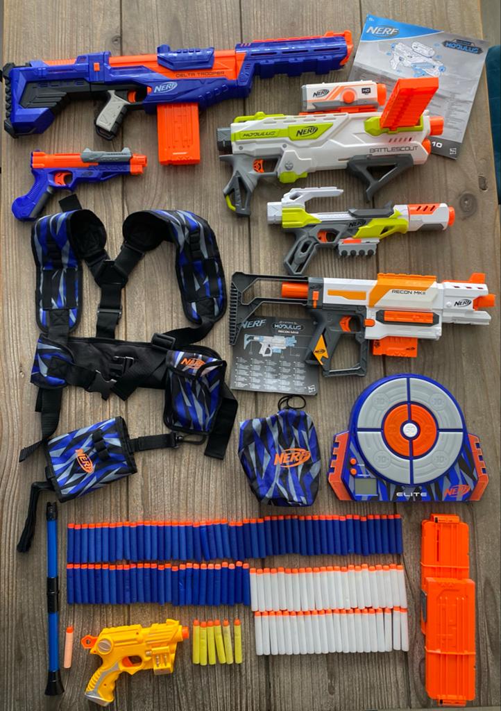 Grote Nerf Collectie: Blasters, Accessoires & Veel Pijlen, Kinderen en Baby's, Speelgoed | Buiten | Actiespeelgoed, Ophalen of Verzenden