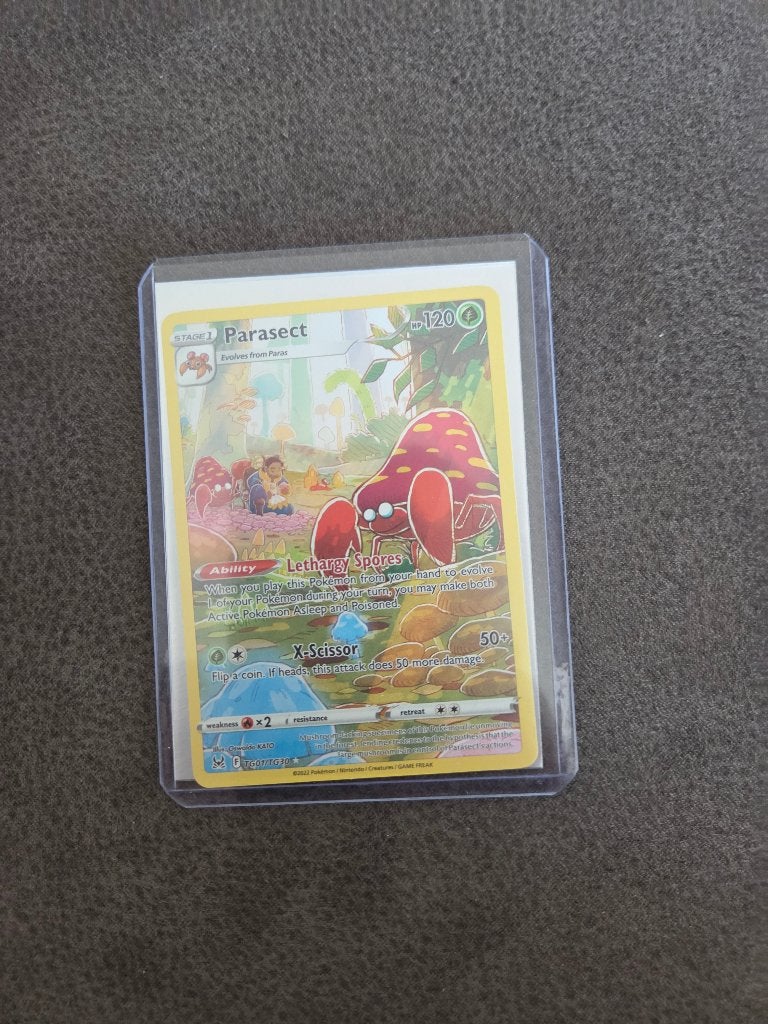 Pokemon kaart parasect, Ophalen of Verzenden, Zo goed als nieuw, Losse kaart, Foil