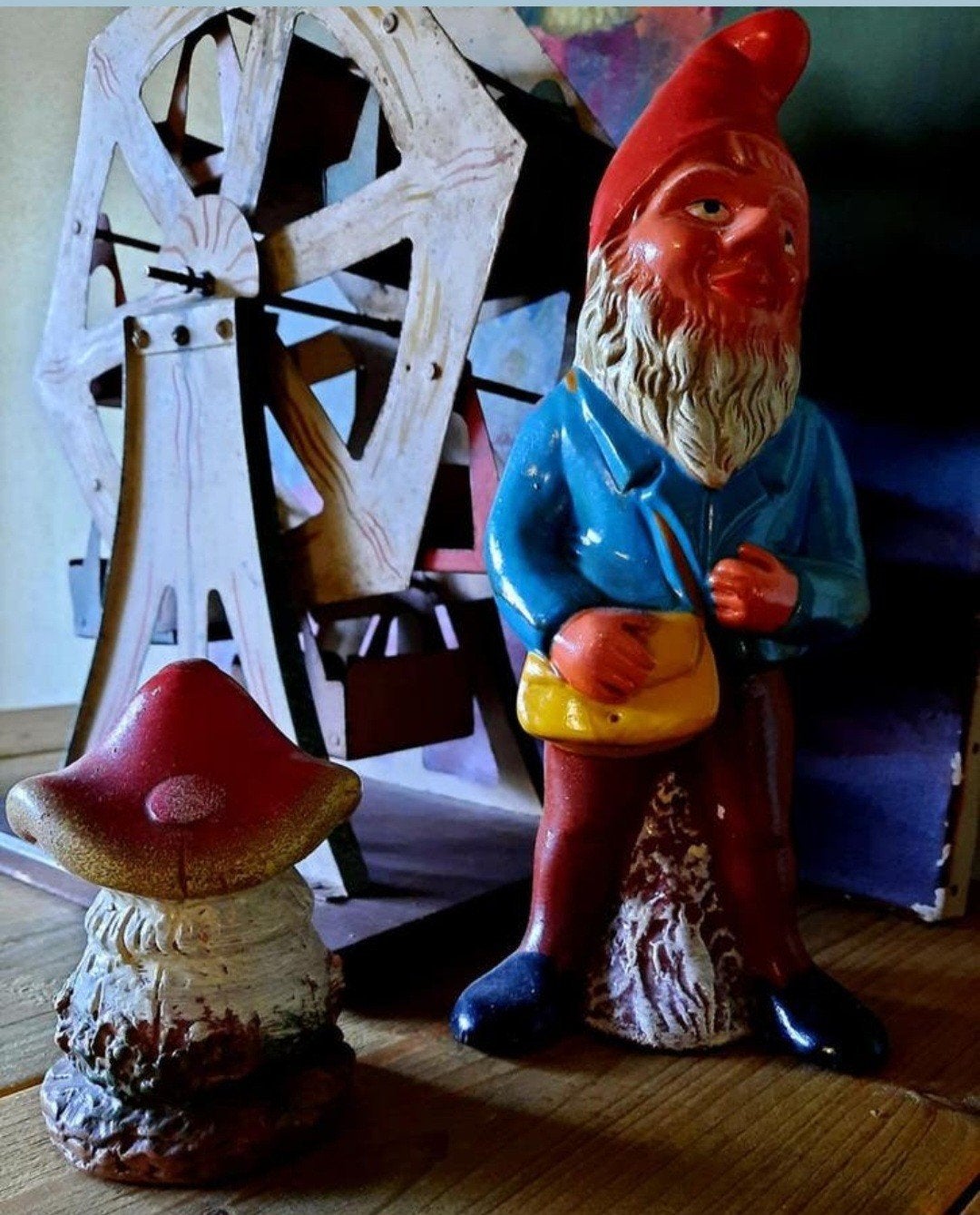 Antieke Heissner Kabouter met paddestoel, 1920-1930, Antiek en Kunst, Ophalen of Verzenden