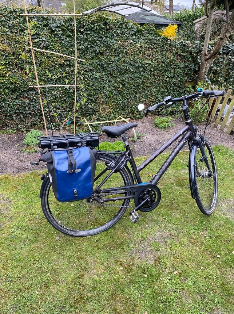 Elektrische fiets met fietstassen en rohloff naaf, Fietsen en Brommers, Elektrische fietsen, Gebruikt, Overige merken, 47 tot 51 cm