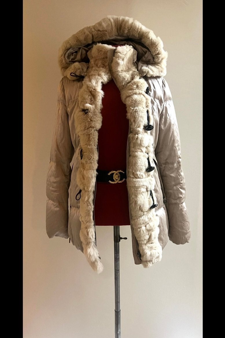 MaxMara Max Mara 40 38/40 warme donsjas parelmoer, Kleding | Dames, Verzenden, Zo goed als nieuw, Maat 38/40 (M)