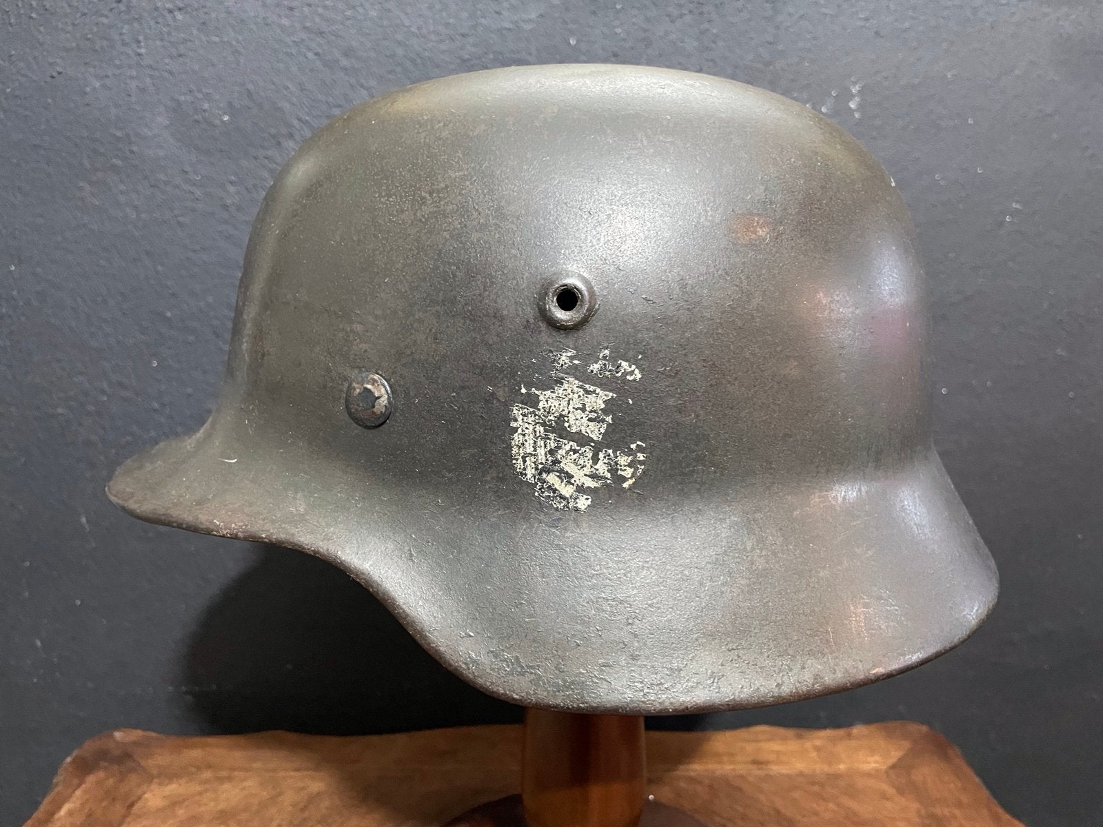 Originele Duitse helm Tweede Wereldoorlog - SF66, Verzamelen, Ophalen of Verzenden, Landmacht, Duitsland, Helm of Baret