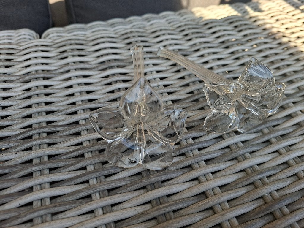 2 glazen kelk bloemen, Ophalen of Verzenden
