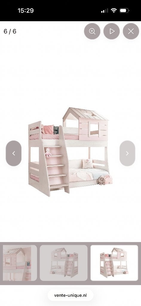Stapelbed zonder matrassen, Kinderen en Baby's, Kinderkamer | Bedden, Ophalen, 85 tot 100 cm, Gebruikt, Hoogslaper of Stapelbed