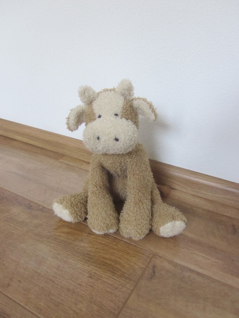 Happy Horse 2000 bruin-roomwit ruwharig pluche schaap knuffe, Kinderen en Baby's, Overige karakters, Ophalen of Verzenden, Zo goed als nieuw