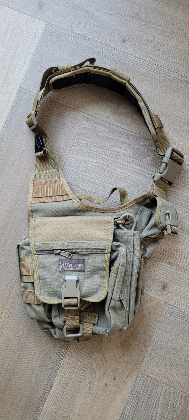 Nieuwe Maxpedition Fatboy Versipack Khaki - EDC Schoudertas, Ophalen of Verzenden, Nieuw, Beige, Overige merken