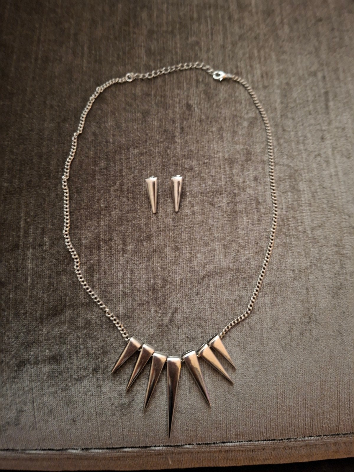 Sterling Zilveren ketting met oorbellen., Sieraden, Tassen en Uiterlijk, Kettingen, Ophalen of Verzenden, Zo goed als nieuw, Zilver
