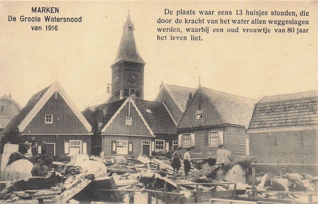 703-492-009 Marken de groote Watersnood van 1916, Verzenden, Voor 1920, Noord-Holland