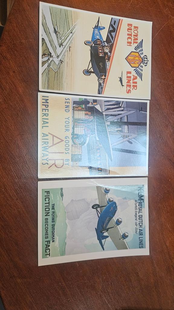 Vintage kaarten klm , luchtvaart, Verzamelen, Ophalen of Verzenden, Noord-Holland
