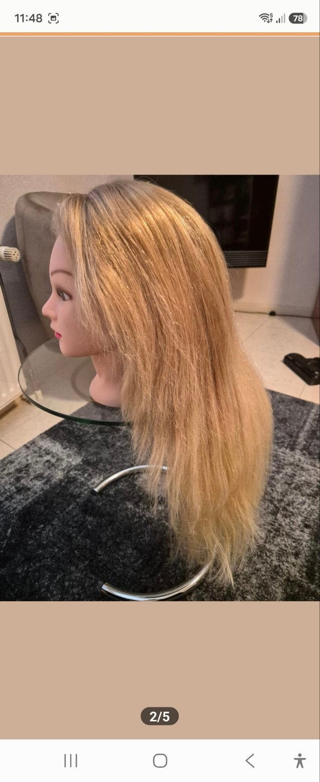 Lace wig pruik echt haar haarwerk ombre blond, Verzenden, Zo goed als nieuw, Pruik of Haarverlenging