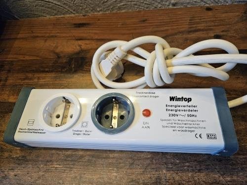 Wintop Energieverdeler voor wasmachine en wasdroger, 8 tot 10 kg, Ophalen of Verzenden, Voorlader, 85 tot 90 cm