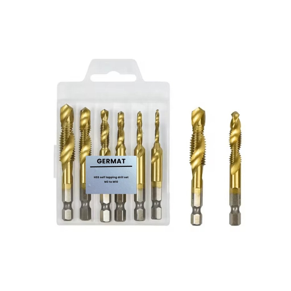 HSS Boor & Zelf tap 6-delige set M3 - M1, Verzenden, Klantenservice@germat.nl, Gereedschap of Toebehoren, Nieuw