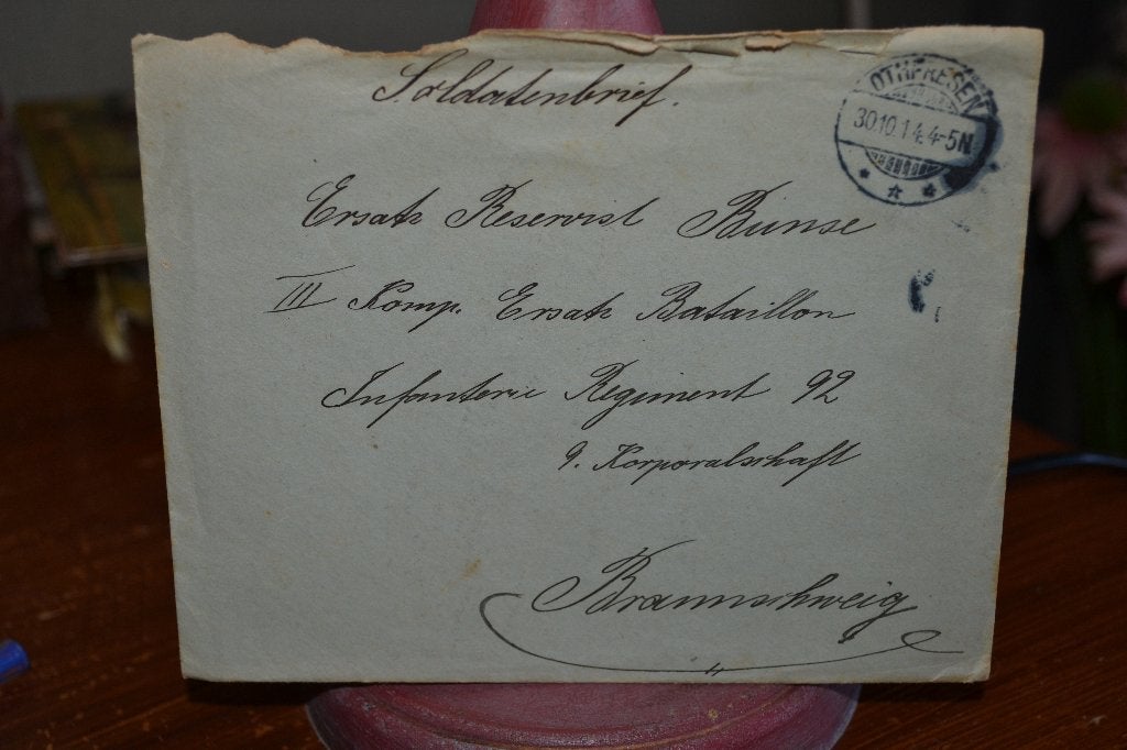 duitsland 1914 ww1 brief soldaten brief, Ophalen of Verzenden, Overige soorten, Duitsland, Lintje, Medaille of Wings