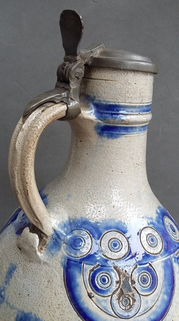 Omstreeks 1680-1750 GROTE Westerwald Kruik GRATIS VERZENDING, Antiek en Kunst, Ophalen of Verzenden