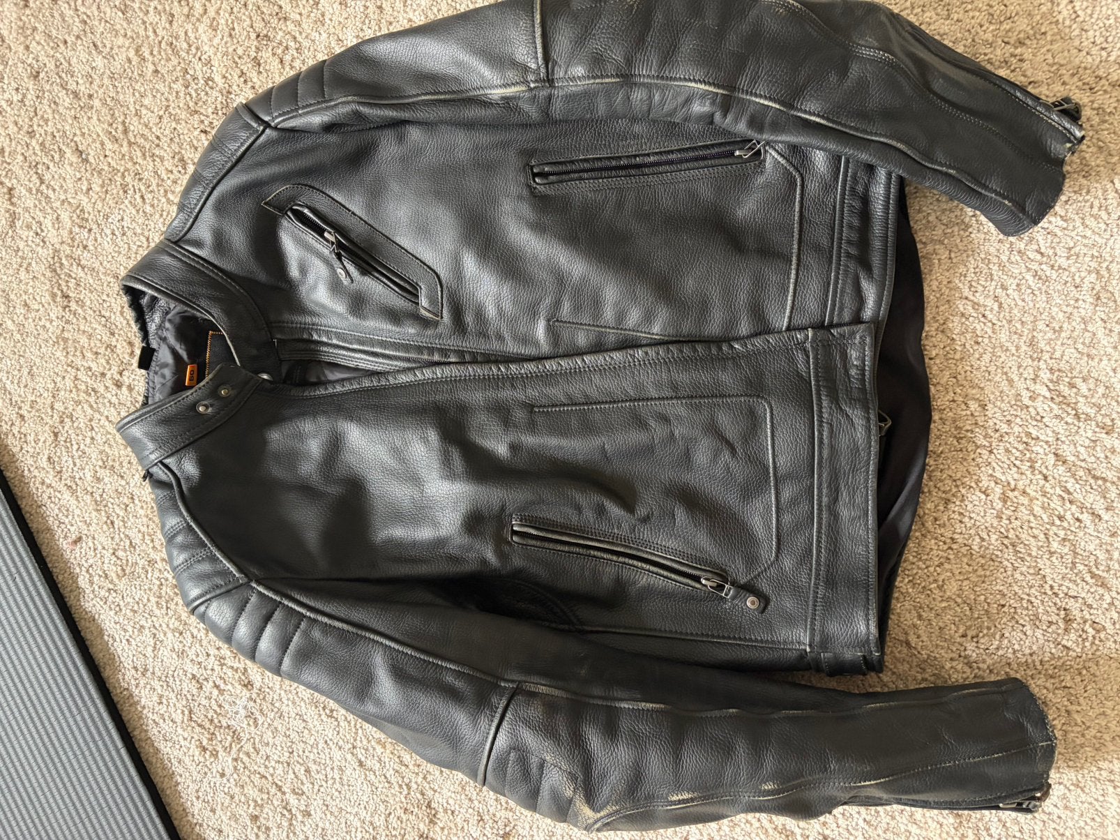 REV’IT leren motorjas mt 50 incl. bescherming & binnenjas, Motoren, Ophalen of Verzenden, Tweedehands, Jas | leer