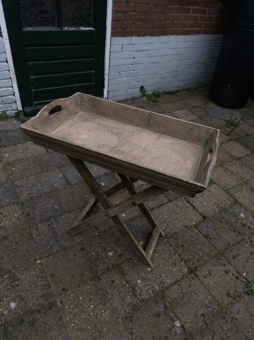 Sfeervolle houten Butler Tray, Gebruikt, Onbekend, Ophalen of Verzenden, Afneembaar