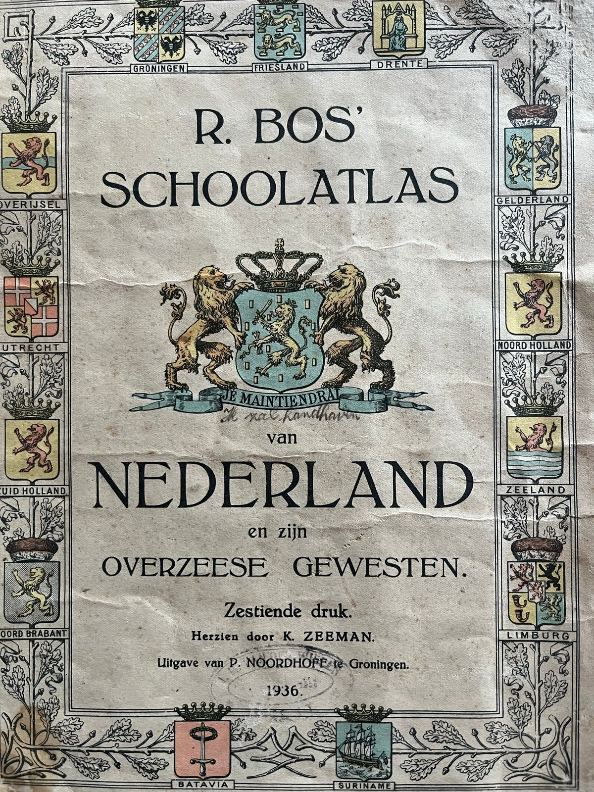 R. Bos Schoolatlas van Nederland en zijn Overzeese Gewesten, Bosatlas, 1800 tot 2000, Nederland, Ophalen