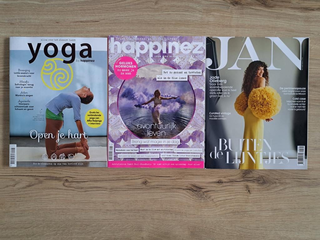 Tijdschriften van Yoga, Happinez en Jan van 2025, Boeken, Ophalen of Verzenden