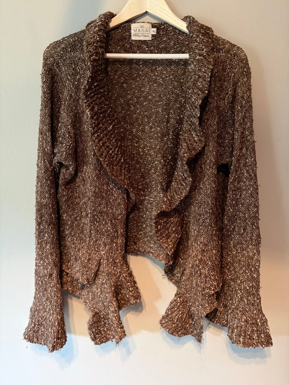 The Masai vestje XL, bruin, met linnen, Verzenden, Gedragen, Maat 46/48 (XL) of groter, Bruin