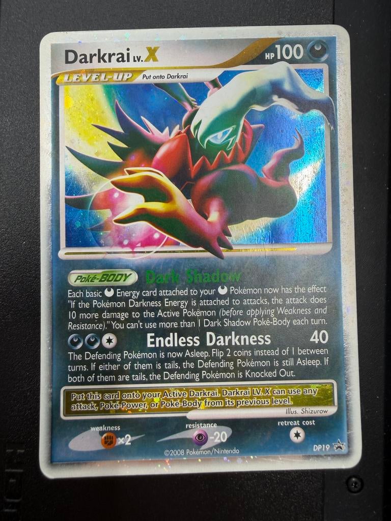 Darkrai LV.X Pokémon Kaart - Zeldzaam Foil DP19 Promo, Ophalen of Verzenden, Zo goed als nieuw, Losse kaart, Foil