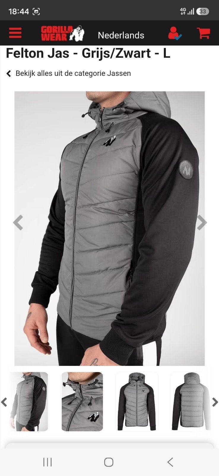 gorilla wear jas, Maat 52/54 (L), Zwart, Nieuw, Ophalen of Verzenden