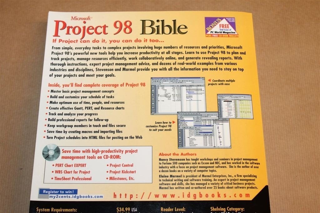 Microsoft Project 98 Bible — Handleiding, Engelstalig 1997, Boeken, Informatica en Computer, Ophalen of Verzenden, Gelezen, Internet of Webdesign