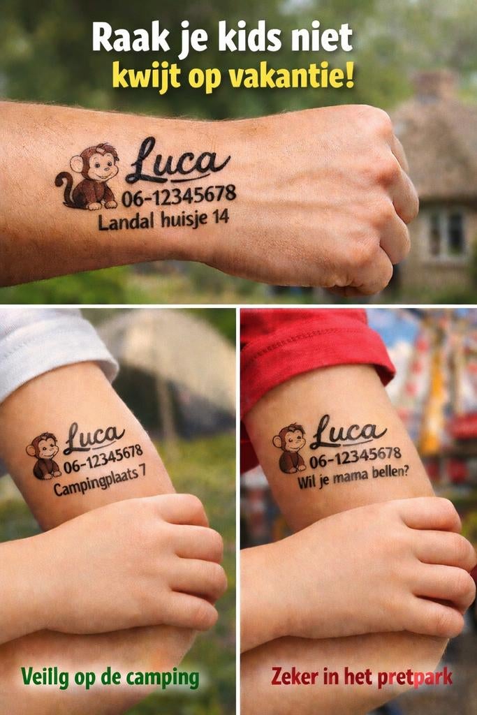 SOS Tattoo voor kinderen – voorkom dat je je kind kwijtraakt