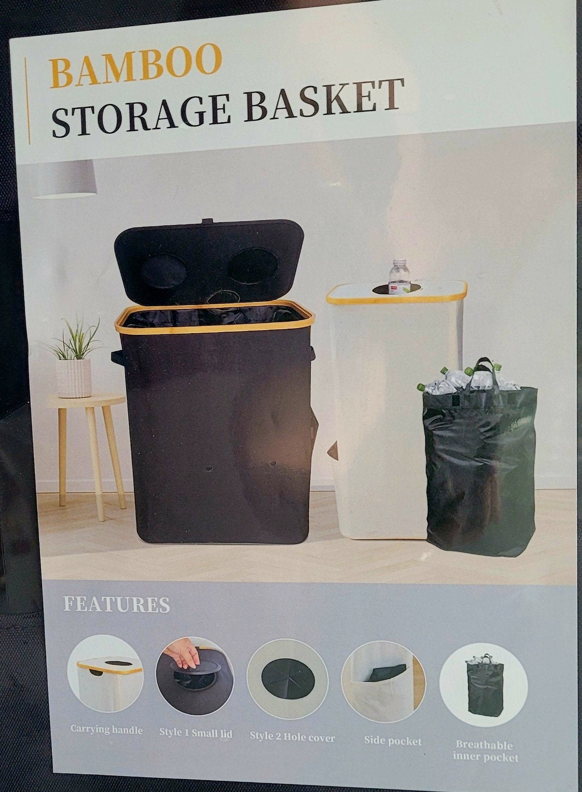 Nieuwe Bamboe Opbergmand - Stijlvol & Praktisch , set van 2, Ophalen of Verzenden, Nieuw