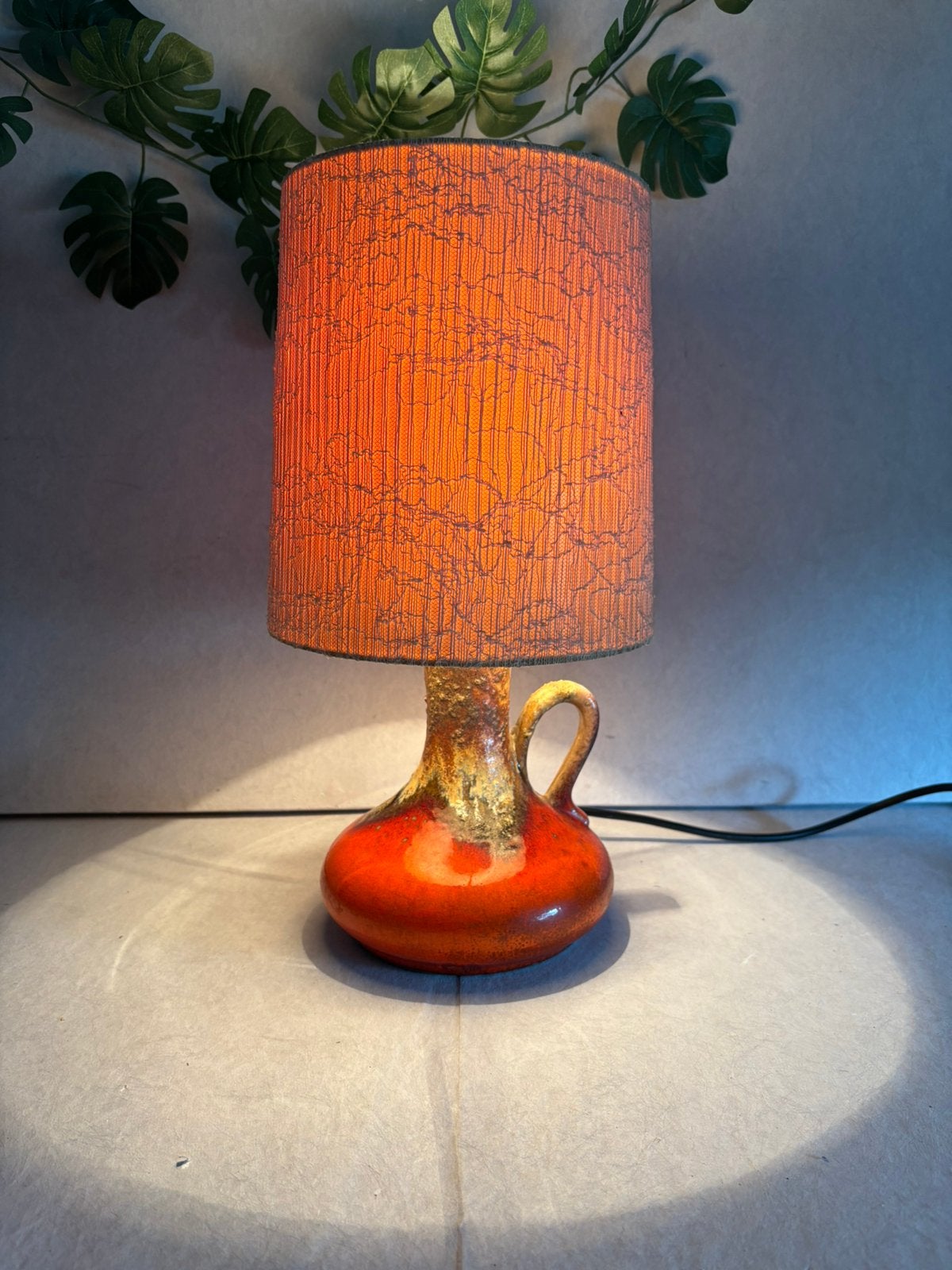 Vintage West-Germany "Fat Lava" tafellamp jaren 60/70 oranje, Ophalen of Verzenden