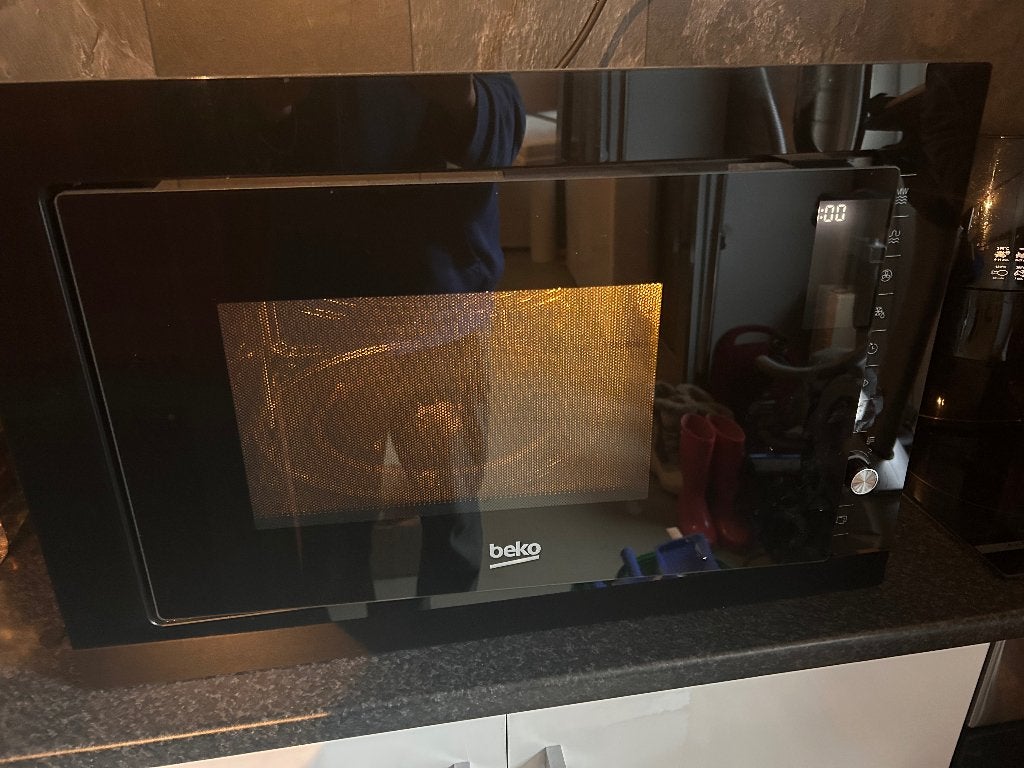 Beko MCB25433BG - Inbouwmagnetron, Witgoed en Apparatuur, Magnetrons, Ophalen, Hete lucht, Zo goed als nieuw, Inbouw