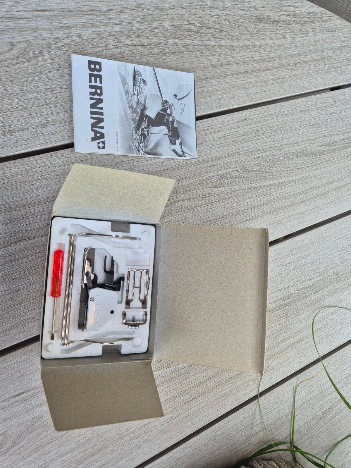 Bernina boventransportvoet compleet met handleiding, Ophalen of Verzenden, Zo goed als nieuw, Toebehoren, Bernina