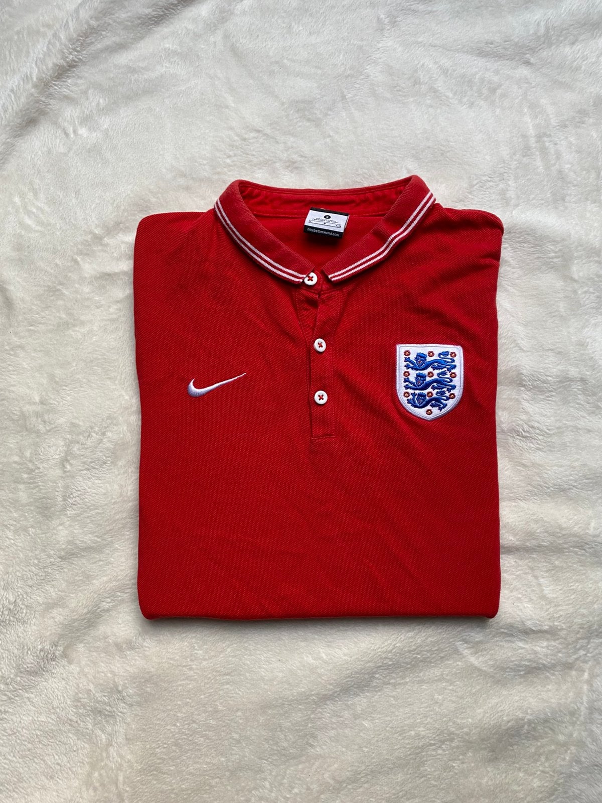 Engeland nationaal elftal polo maat S, Ophalen of Verzenden, Zo goed als nieuw, Maat 46 (S) of kleiner, Rood
