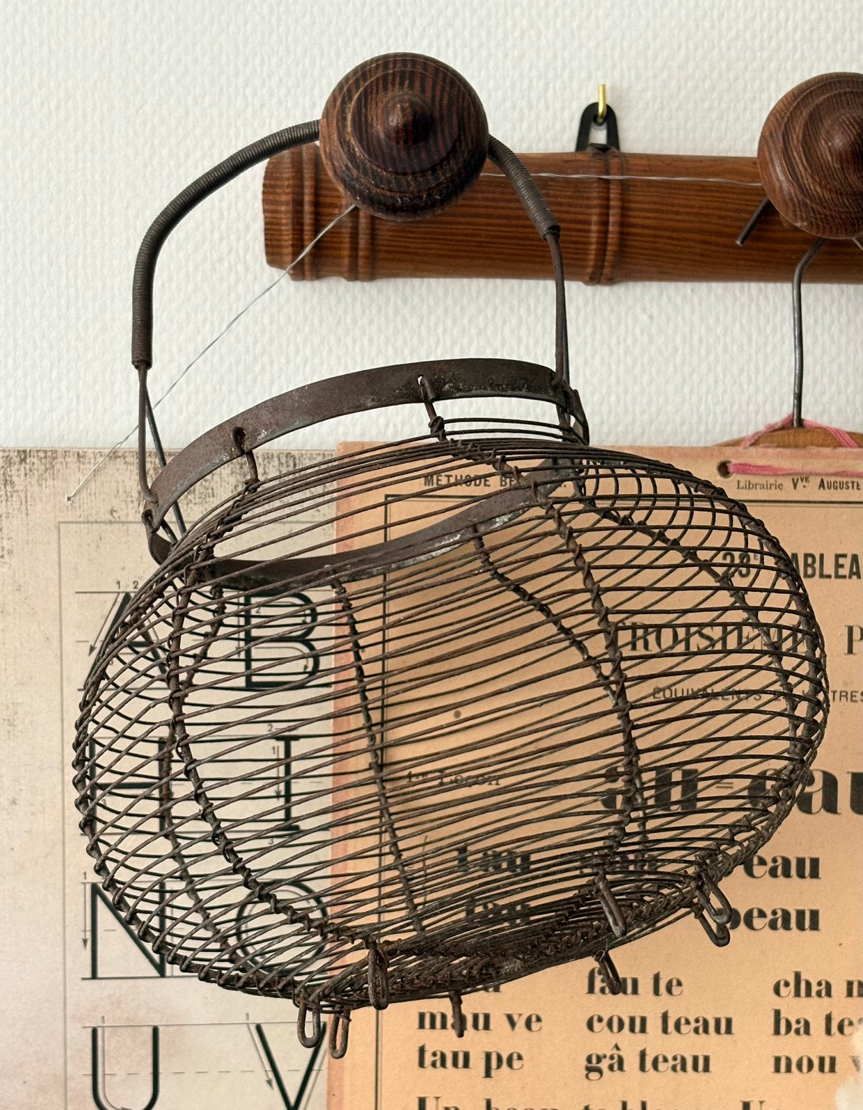 Brocant eiermandje/draadmandje, Antiek en Kunst, Curiosa en Brocante, Ophalen of Verzenden