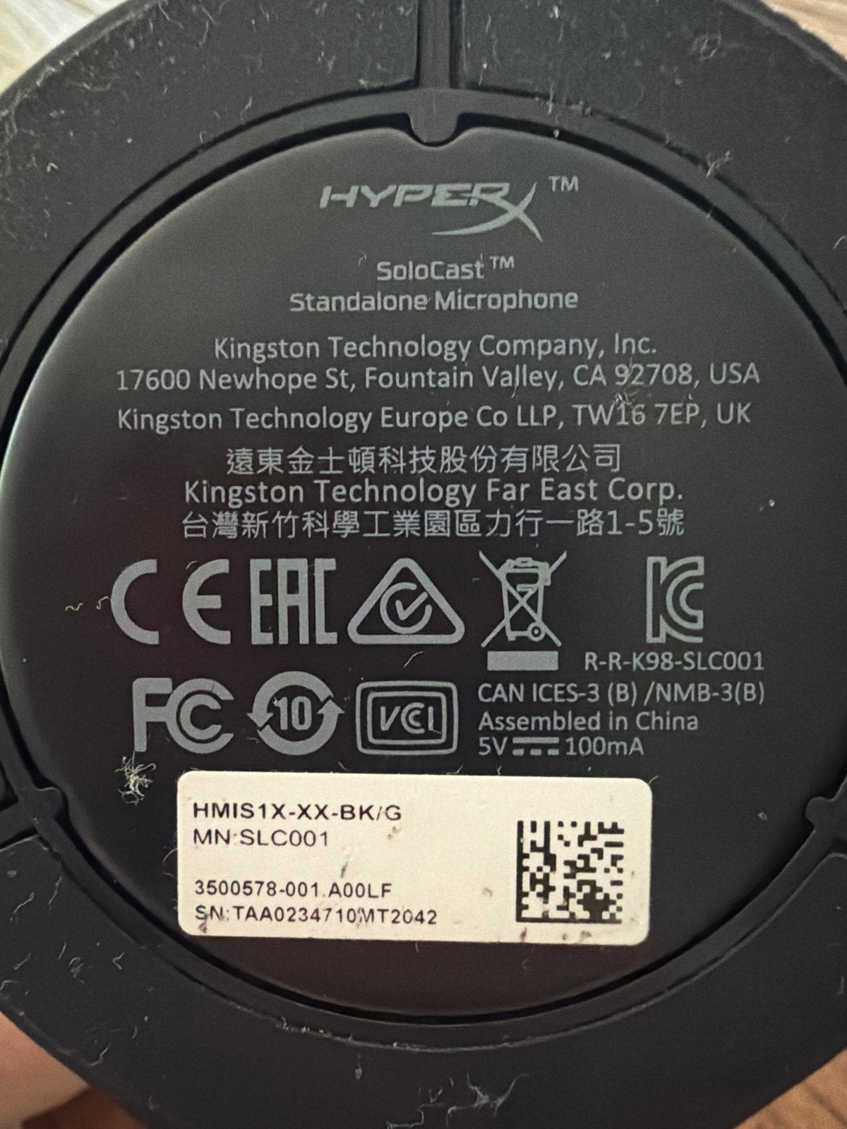 HyperX SoloCast USB Microfoon - Zo goed als nieuw, Ophalen of Verzenden, Zo goed als nieuw, Overige typen