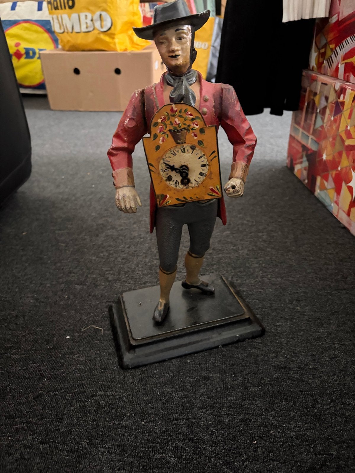 Antieke Klokkenman Figuur - Decoratief en Uniek, Antiek en Kunst, Ophalen of Verzenden