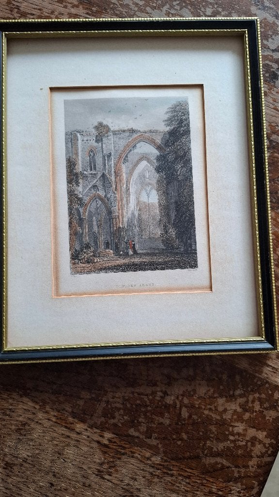 gravure Tintern Abbey Wales +/- 1850, Verzenden, Gravure