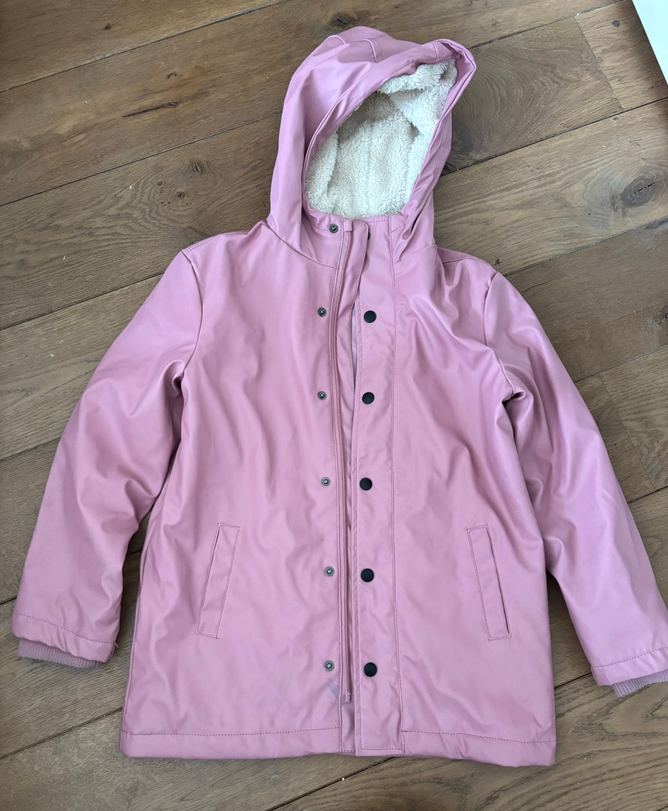 Roze HEMA regenjas maat 134/140, Ophalen of Verzenden, Gebruikt, Meisje, Jas