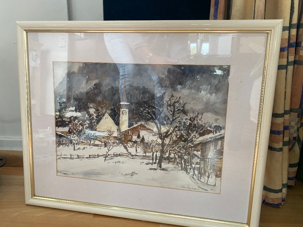 Bönningen ’83 aquarel schilderij van Fons Verstraeten, Antiek en Kunst, Ophalen of Verzenden