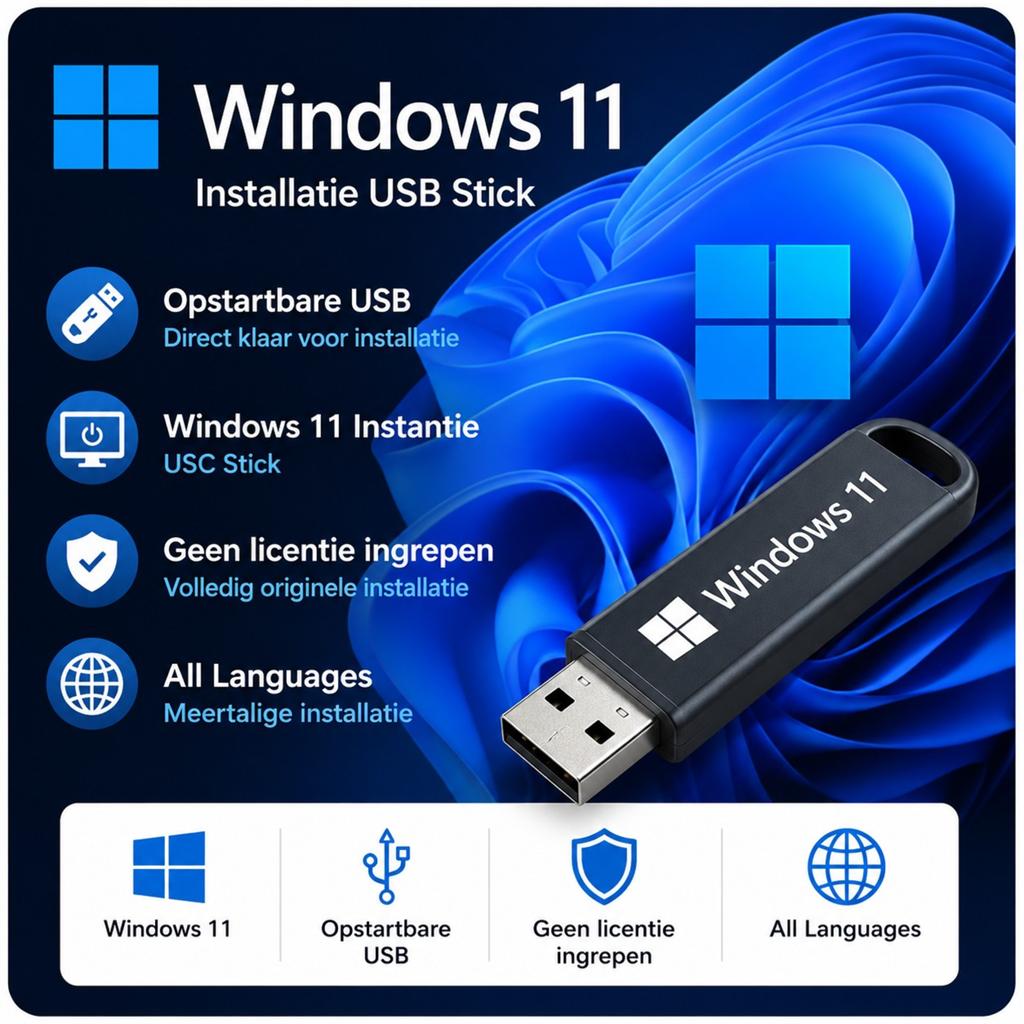 Windows 11 Installatie USB Stick, Computers en Software, Besturingssoftware, Ophalen of Verzenden, Nieuw, Windows