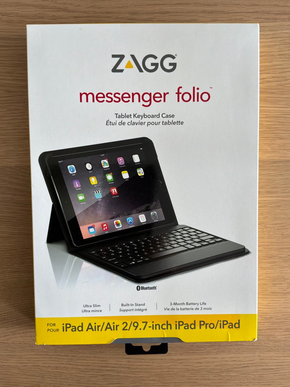 Nieuw ZAGG Messenger Folio Toetsenbordhoes voor iPad, Computers en Software, Apple iPads, 9 inch, Zwart, Apple iPad Air, Nieuw