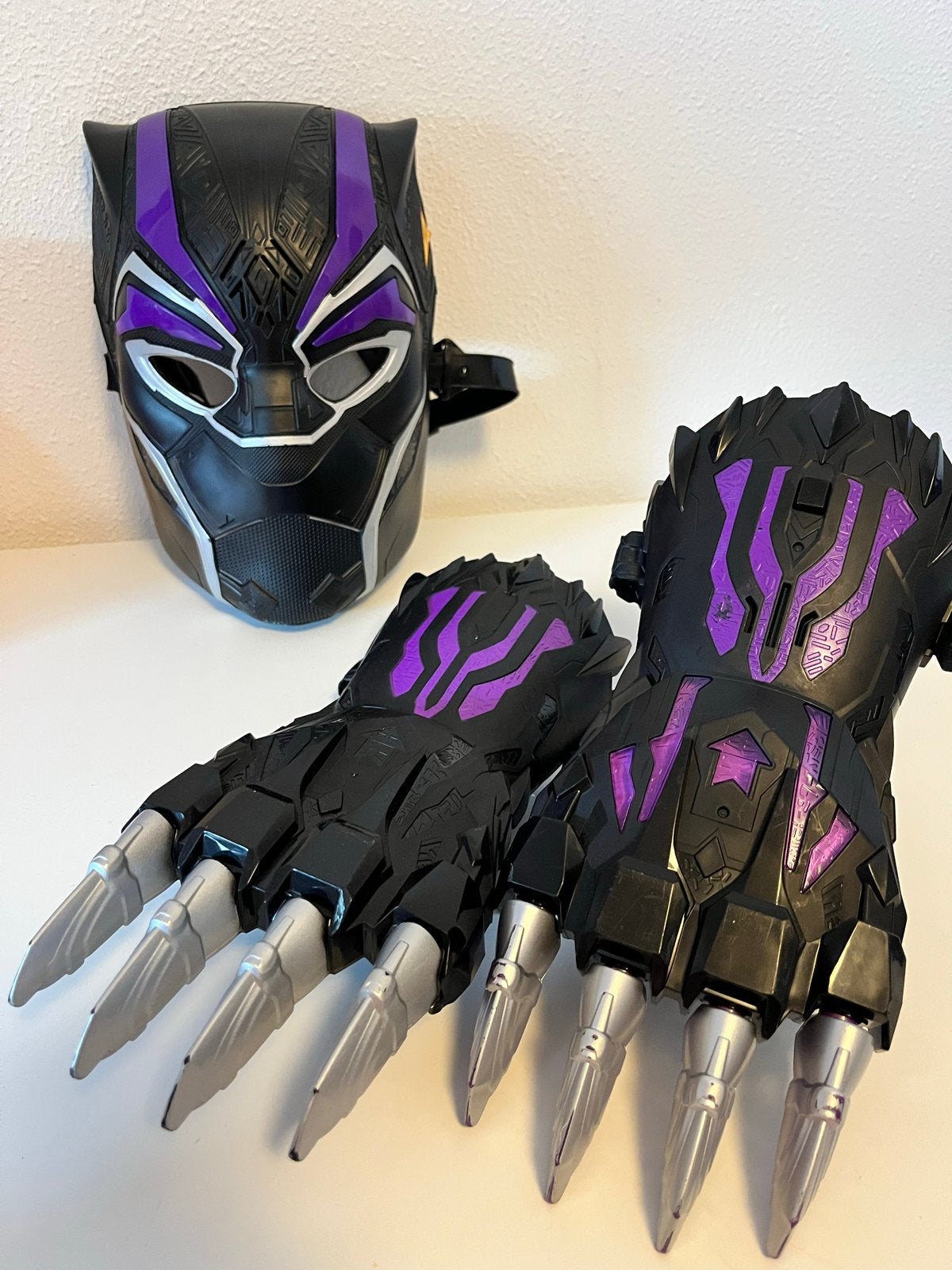 Black Panther Masker en Klauwen Set - Marvel Cosplay, Ophalen of Verzenden, Zo goed als nieuw