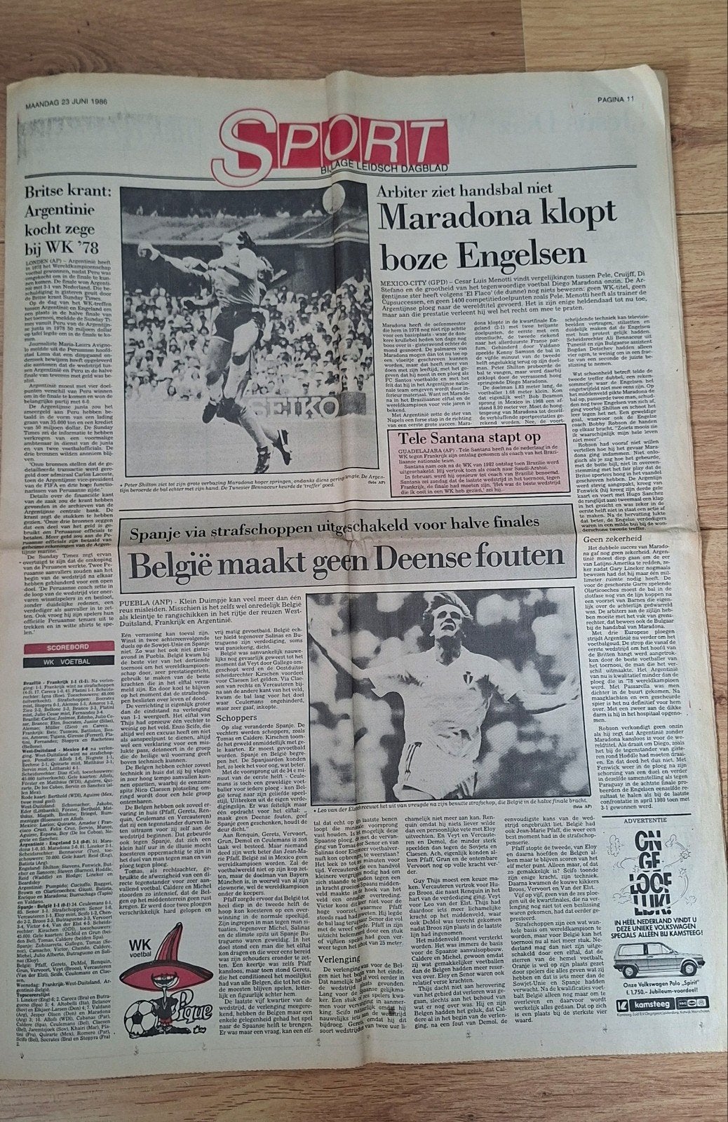WK Krant 1986 - Diego Maradona 'De hand van God', Verzamelen, Ophalen of Verzenden, Gebruikt, Buitenlandse clubs, Boek of Tijdschrift