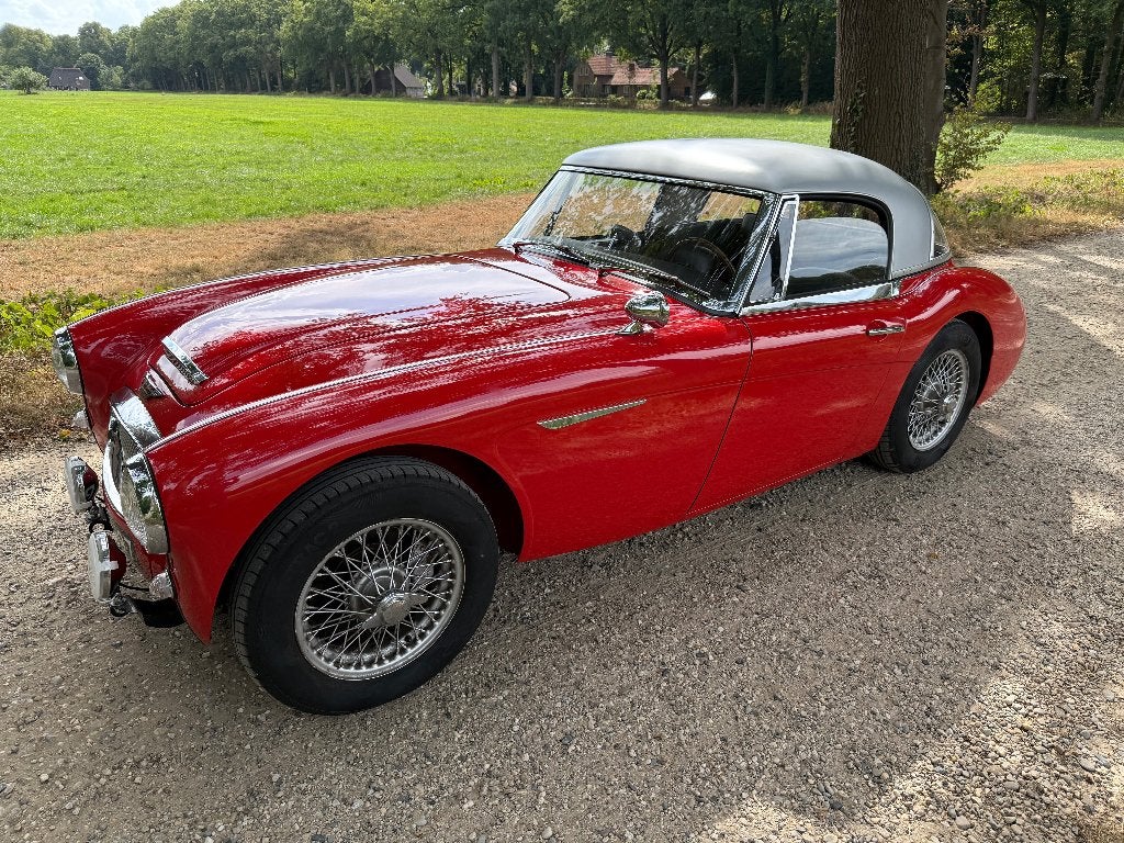Austin Healey 3000 MK2 1963, Auto's, Zwart, Cabriolet, Leder, Handgeschakeld