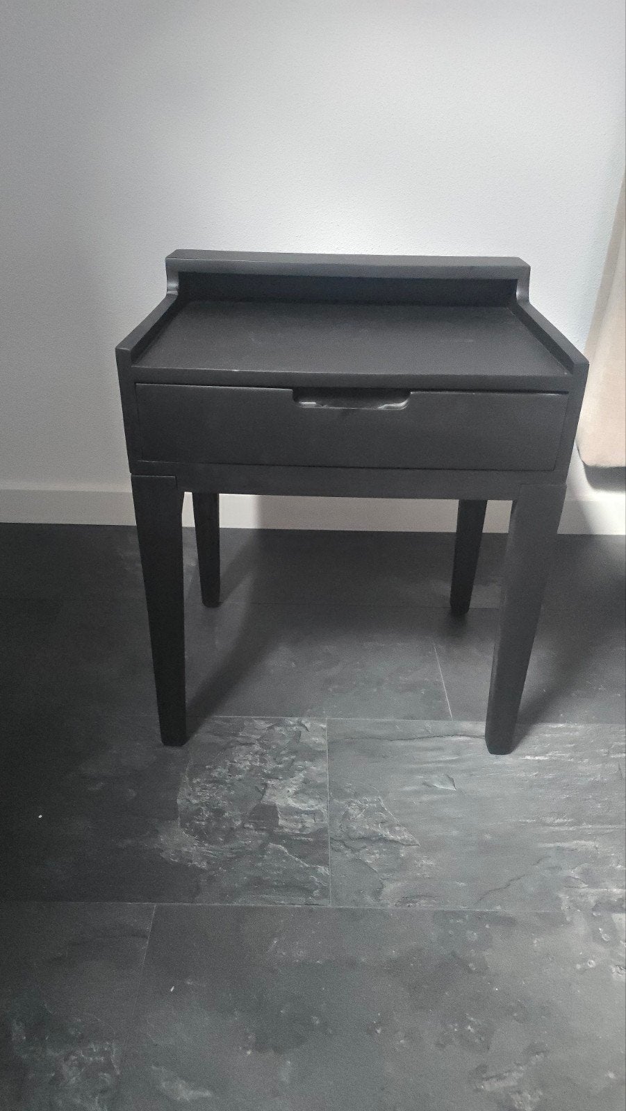 Zwart mangohouten nachtkastje, Ophalen, Nieuw, Minder dan 45 cm, Minder dan 55 cm
